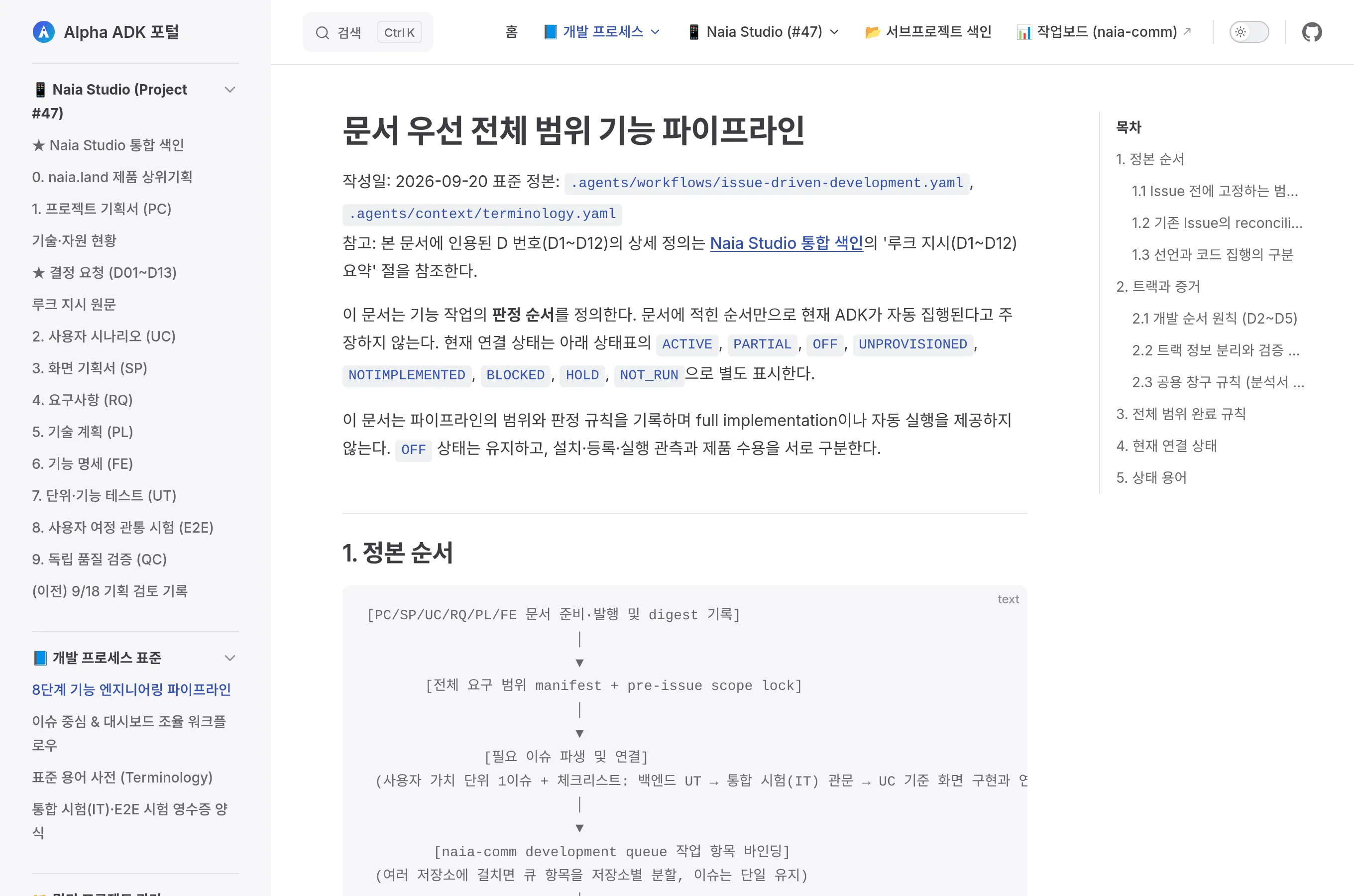 문서 뷰어의 개발 절차 페이지